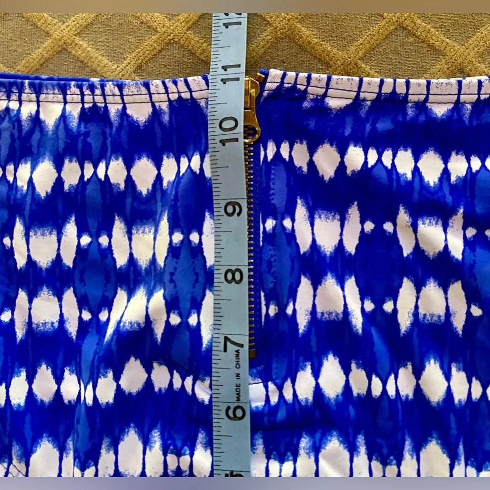 🏝️Ibiza Swimwear Zipper Blue & White Tie Dye High Waisted Bottom🏝️